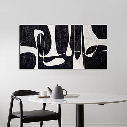 Tarfupth Black and White Abstract Wall Art for Living Room Minimalist Line Large Canvas Artwork for Bedroom Home Office Wall Decor Modern Canvas Prints 20"x40"