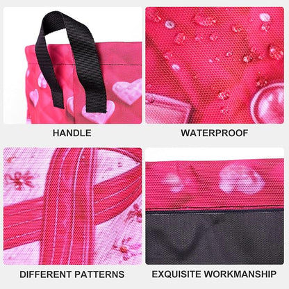 Pink Laundry Basket Waterproof Laundry Hamper Foldable Laundry Bag with Handles for Bedroom, Bathroom, Office, Clothes Storage