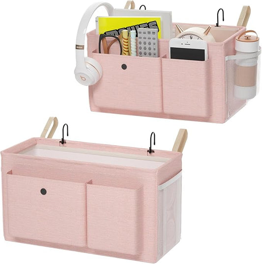 Edudif Bedside Caddy Bedside Organizer with Fixed Straps & Water Bottle Holder, Bunk Bed Caddy ideal for Home, Dorm, Hospital, Crib, Versatile Bedside Storage Solution