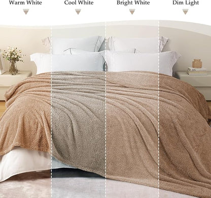 Exclusivo Mezcla Fleece Twin Size Bed Blanket, Ultra Soft, Lightweight and Fuzzy Camel Blanket for Women, Home Decor, 60x80 Inches