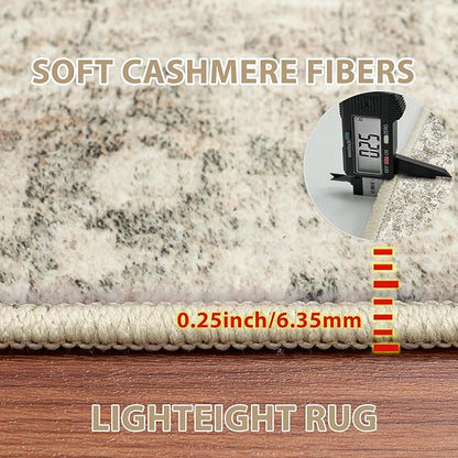 9x12 Area Rugs for Living Room Rug Washable: Abstract Large Rug for Dining Room Bedroom Carpet Non Slip 9 by 12 Indoor Modern Nursery Home Office Beige Brown