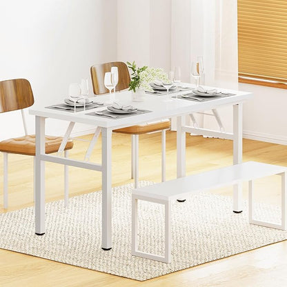 DlandHome Computer Desk Folding Table 39.4 inches Writing Desk for Small Space Folding Desk Laptop Desk No Assembly Required White&White