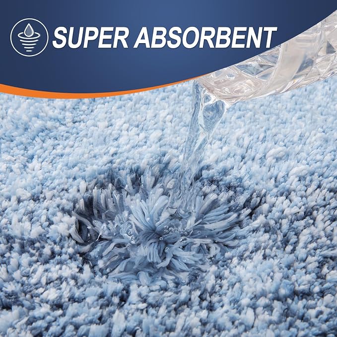 OLANLY Bathroom Runner Rugs Mat 59x17, Extra Soft Absorbent Microfiber Bath Rugs, Rubber Backing, Quick Dry, Washable Long Bath Mats for Bathroom Floor, Tub and Shower, Home Decor Accessories, Blue