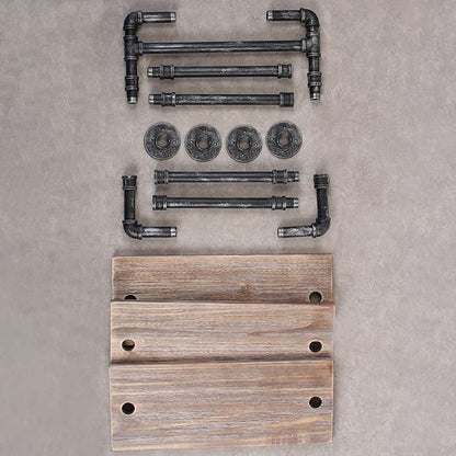 Industrial Pipe Shelf Bathroom Shelves Wall Mounted,19.6in Rustic Wood Shelf with Towel Bar,3 Tier Farmhouse Towel Rack Over Toilet,Pipe Shelving Floating Shelves Towel Holder,Retro Grey
