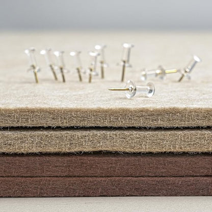 Bulletin Board, 24 x 18 inches Felt Board Decorative Pin Board, Cork Board Alternative for Wall, Foldable Photo Board Self-Adhesive Vision Board Mood Board with 20 Pushpins - Saddle Brown