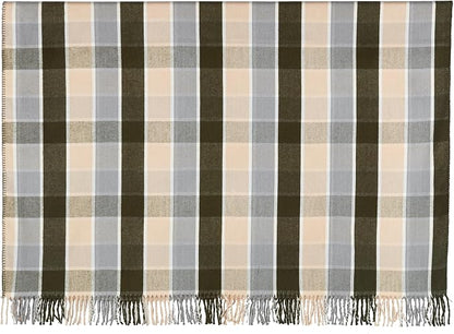Arus Acrylic Highlands Collection Queen Size Tartan Plaid Design Throw Blanket Green Plaid, 60x80 inches