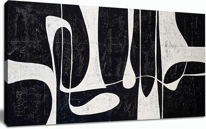 Tarfupth Black and White Abstract Wall Art for Living Room Minimalist Line Large Canvas Artwork for Bedroom Home Office Wall Decor Modern Canvas Prints 20"x40"