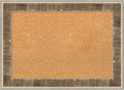 Amanti Art Natural Cork Board for Wall, 21x29 Vision Board with Brown Wood Frame, Medium Corkboard Office Decor for Home Organization, Country Rustic Corkboard Pinboard to Display Items for Home