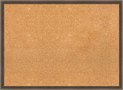 Amanti Art Natural Cork Board for Wall, 21x29 Vision Board with Brown Wood Frame, Medium Corkboard Office Decor for Home Organization, Modern Contemporary Corkboard Pinboard to display items for home