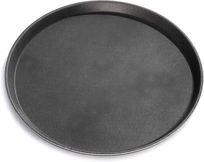 New Star Foodservice 24913 Non-Slip Tray, Plastic, Rubber Lined, Round, 11-inch, Black (Pack of 3)