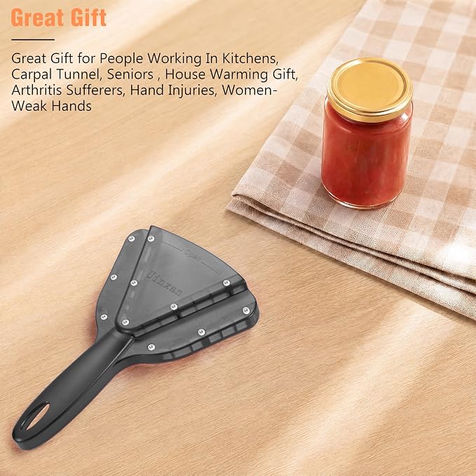 Uinxan Jar Opener for Weak Hands & Seniors with Arthritis - Handheld Manual | Effortlessly Opens Stubborn Screw Lids & Bottle Caps. 304 Stainless Steel. Durable. Patented Kitchen Gadget (Green)