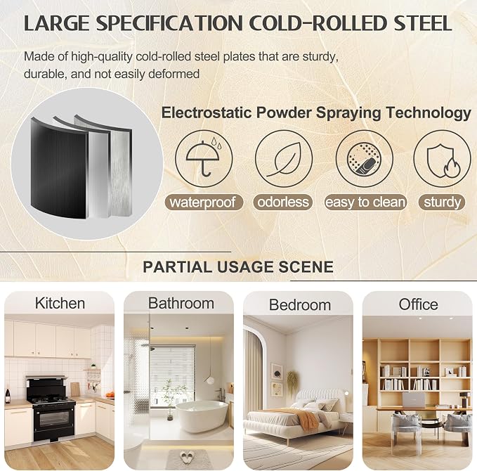 GAIOUS 71" Tall Metal Storage Cabinet with 2 Doors and 4 Adjustable Shelves, Kitchen Pantry Cabinet White Freestanding Cupboard, 5 Tier Multifunctional Steel Storage for Office, Kitchen, Dining Room