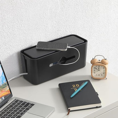 Bates- Cable Management Box, Large, Cable Organizer Box, Cord Organizer Box, Cable Box Organizer, Cord Management Box, Cord Hider Box, Cord Box for Wires on Floor, Power Strip Cover Box Baby Proof