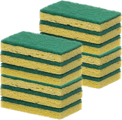 Scrubee Heavy Duty Scrub Sponge with Scouring Pad, Kitchen Dishwashing, Sink, Pot and Frying Pan Cellulose Scrubber Sponge Non Scratch. By Superio… (4.5" 12 Pack)