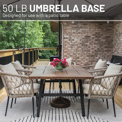 US Weight Durable 50 Pound Fillable Umbrella Base Designed to be Used with a Patio Table