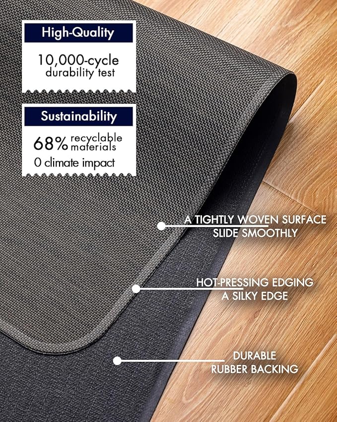 BARoyal Office Chair Mat for Hardwood Floor Under Desk Computer Rolling Chair Mat for Wood/Tile Floor Non-Slip Heavy Duty Desk Rug PVC Plastic Hard Floor Protector 30"x 48" (Espresso)