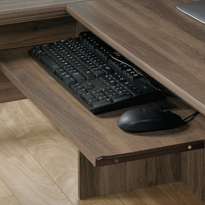 Sauder Harbor View Computer Desk, 66.14"D x 66.14"W x 30.28"H , Salt Oak finish