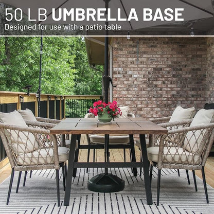 US Weight Durable 50 Pound Fillable Umbrella Base Designed to be Used with a Patio Table