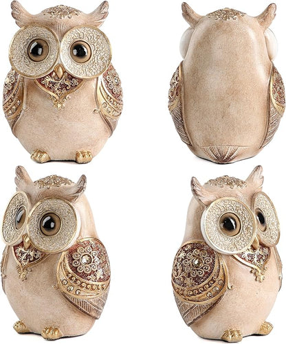 Smadeer Owl Statue for Home Decoration for Shelf Bookshelf OfficeTable Indoor Decor Accents Adorable Big Eye Owl Statues and Sculptures Animal Owls Gift for Bird Lover Cute Figurine