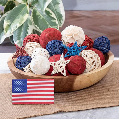ANDALUCA American Flag Decorative 4th of July Vase Filler Bag with Orbs, Decorative Balls (Red, White & Blue)