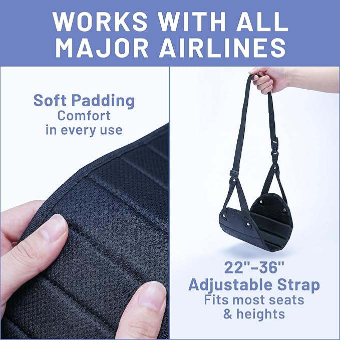 Airplane Footrest (4 Pack), Perfect Foot Hammock for Airplane Travel or Office - Relax Your Feet