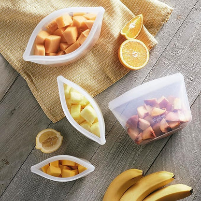 Stasher Silicone Reusable Storage Bags, 2-Pack Bowls, Reusable Freezer Bags, Microwave, Dishwasher, Oven Safe, Sous Vide, Premium Lunch Containers, Eco Friendly, Food Storage Bags, Snack Bags, Clear