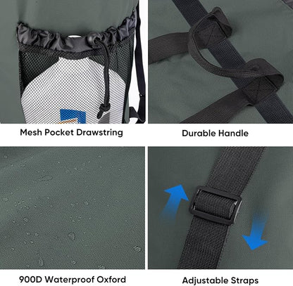 BALEINE 150L Laundry Bag Backpack, 900D Oxford Fabric Large Travel Laundry Bags with Shoulder Straps and 2 Mesh Pockets for College Dorm, Apartment, Laundromat (Dark Grey, 150L)