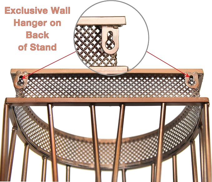 Dualplex Super Quality Umbrella Stand, Umbrella Holder, Antique Look Metal Entry Hallway Décor, Wallside Style w/Removable Drip Tray Home Office Decoration Rack Holds Umbrellas Canes Walking Stick