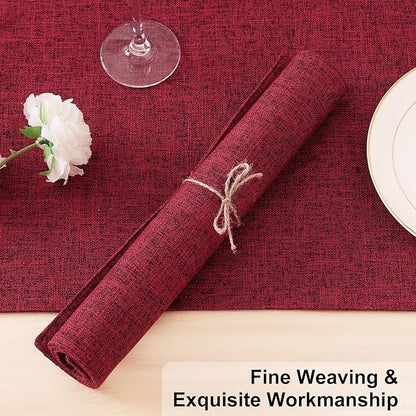 Homaxy Cloths Placemats for Dining Table Set of 6, Heat Resistant Washable Cotton Linen Blend Table Mats, Easy to Clean Place Mats for Indoor Outdoor Party Kitchen Decoration, 13" x 19", Red