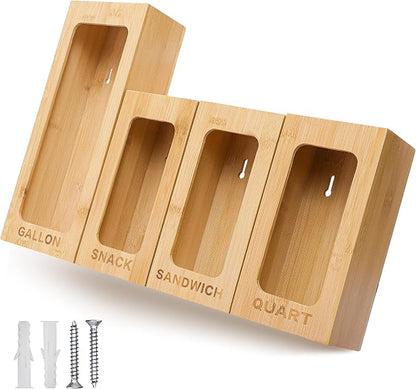 PALM NAKI Drawer Organizer for Bags, Kitchen Plastic - Bag Storage, Gallon, Quart, Snack & Sandwich Sizes