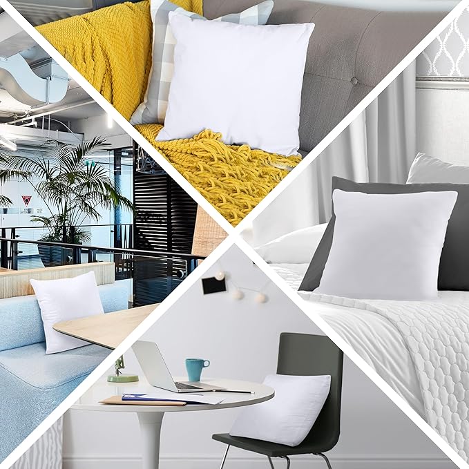Utopia Bedding Throw Pillows (Set of 1, White) – 20 x 20 Inches Down Alternative Pillows for Bed, Sofa, and Couch - Fluffy Decorative Stuffer Pillow for Indoors & Outdoors (Pack of 2)