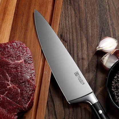 PAUDIN 8-Inch Chef's Knife – Ultra-Sharp High Carbon Stainless Steel Blade, Ergonomic Handle, Professional Quality Kitchen Knife in Gift Box for Home & Restaurant Use