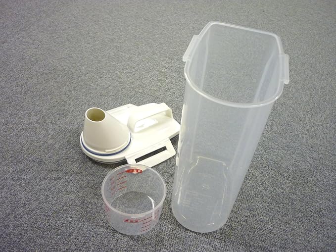 Asvel 7509 Rice Container Bin with Pour Spout Plastic Clear 2KG（White）