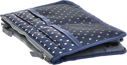 Vercord Purse Organizer Insert for Handbags Bag Organizers Inside Tote Pocketbook Women Nurse Nylon 13 Pockets Navy Blue Dot Medium