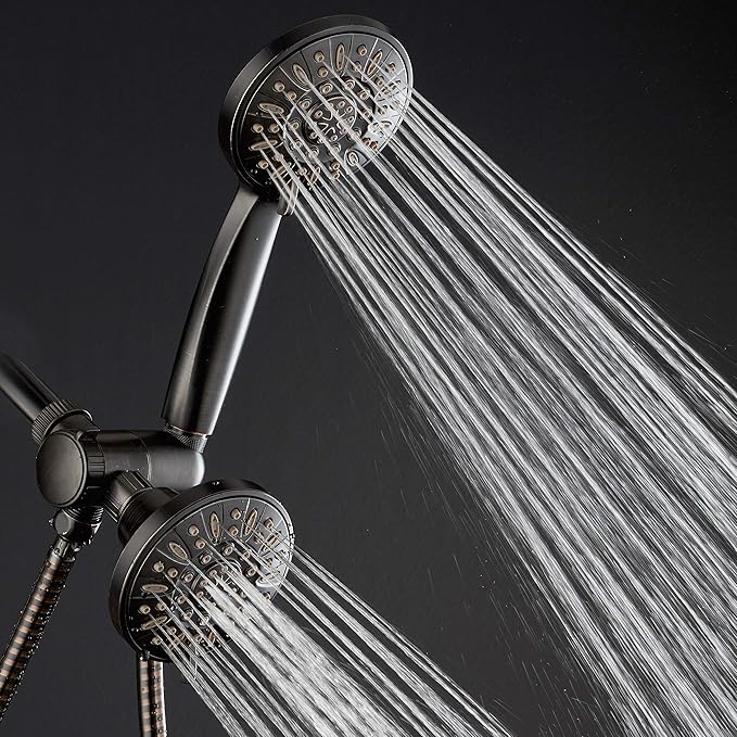 AquaDance Oil Rubbed Bronze Premium High Pressure 48 3-Way Combo for The Best of Both Worlds – Enjoy Luxurious Rain Head and 6-Setting Hand Held Shower Separately or Together