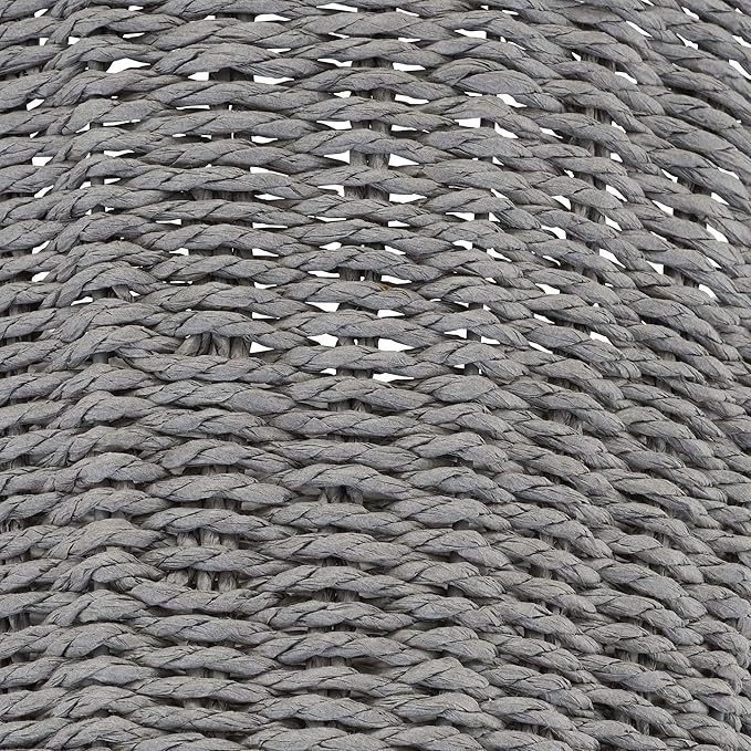 Household Essentials ML-7267 Decorative Wicker Laundry Basket with Handles and Removable Liner | Grey