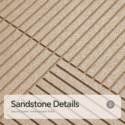 Framed 3D Textured Boho Abstract Wall Art for Living Room, Large 3 Piece Modern Neutral Minimalist Artworks, Black and Beige Geometric Sandstone Prints for Entryway Hallway Office Wall Decor, 24x36 In