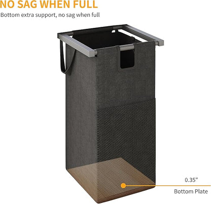 Laundry Basket Four Laundry Hamper with Removable Bags, Fabric Handles, Large Top Shelf and Laundry Bag for Bathroom, Dorm, Laundry Room