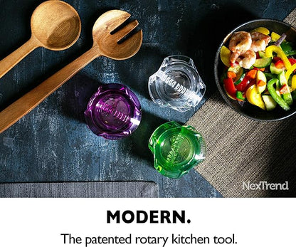 Nextrend Garlic Twister 4th Gen – Garlic Mincer & Garlic Press in One - for Ginger, Herbs, Nuts & more, BPA-Free, Dishwasher Safe, 3–5 Clove Capacity - Clear