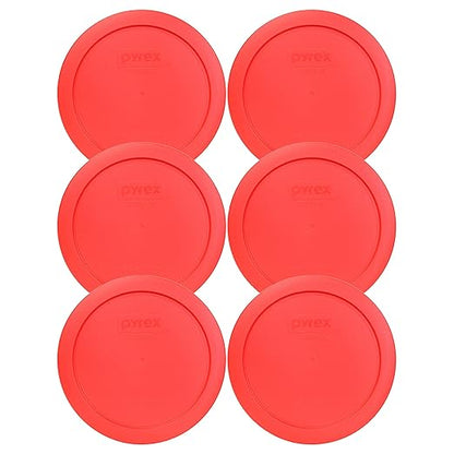 Pyrex 7201-PC Round 4 Cup Storage Lid for Glass Bowls (6, Red)