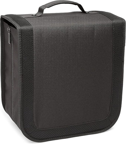 Amazon Basics Polyester CD/DVD Portable Storage Binder with Handle, 400-Capacity, Black