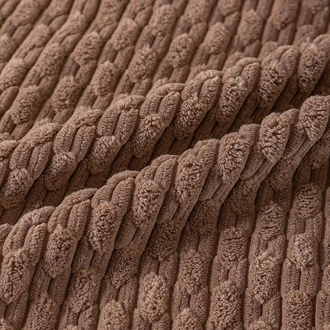 Set of 4 Beige Brown Coffee Decorative Throw Pillow Covers 26x26 Inch Corduroy Pillow Covers for Bed Couch Sofa Living Room Soft Square Cushion Cases