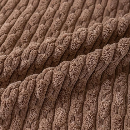 Set of 4 Beige Brown Coffee Decorative Throw Pillow Covers 20x20 Inch Corduroy Pillow Covers for Bed Couch Sofa Living Room Soft Square Cushion Cases