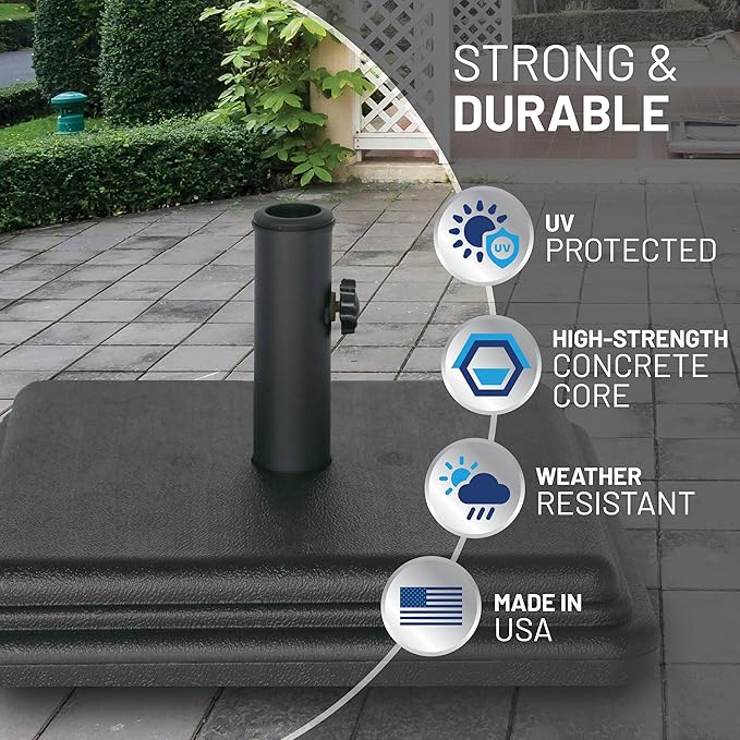 US Weight 40 Pound Umbrella Base - Weighted Umbrella Base For Use With Patio Table – Heavy Duty Base for Umbrella - Made in the USA - Multiple Colors Available