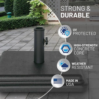 US Weight 40 Pound Umbrella Base - Weighted Umbrella Base For Use With Patio Table – Heavy Duty Base for Umbrella - Made in the USA - Multiple Colors Available