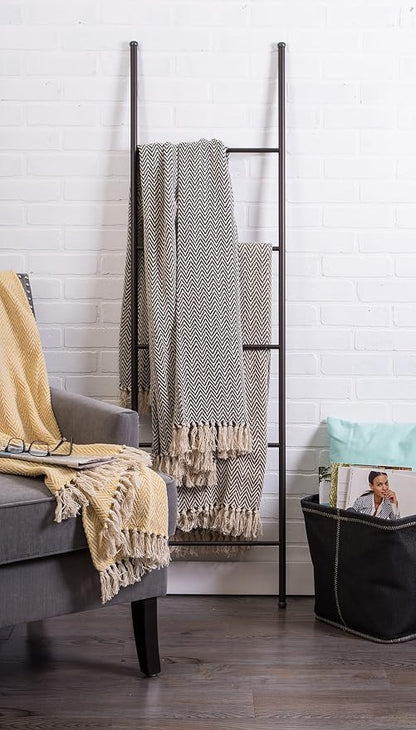 DII Chevron Throw Collection Handloomed Cotton, 50x60, Eggplant