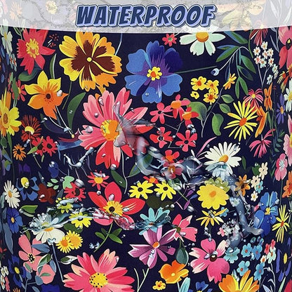 Colorful Flowers Laundry Basket Oxford Cloth Foldable Floral Laundry Hamper With Handle Portable Clothes Storage Organizer Basket 18.9x16.5 Inch Laundry Bag For Laundry Room/Bedroom/Bathroom