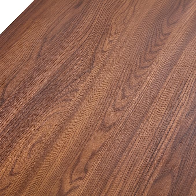 LKTART 43.3" Coffee Table with Storage, 2-Tier Mid Century Rectangular Accent Table with Thick Tabletop, Rustic Style Cocktail, Center Table for Living Room, Office, Apartment (Walnut)