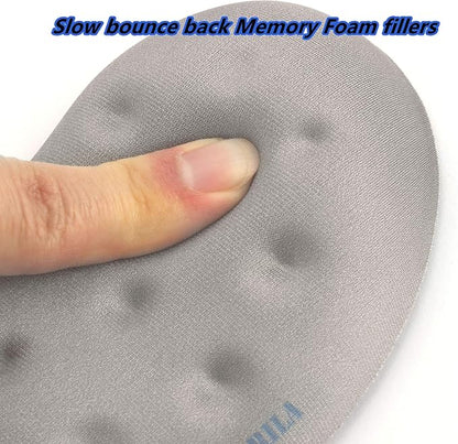 BRILA Ergonomic Memory Foam Mouse Wrist Rest Support Pad Cushion for Computer, Laptop, Office Work, PC Gaming - Massage Holes Design - Wrist Pain Relief (Grey Mouse Wrist Rest)