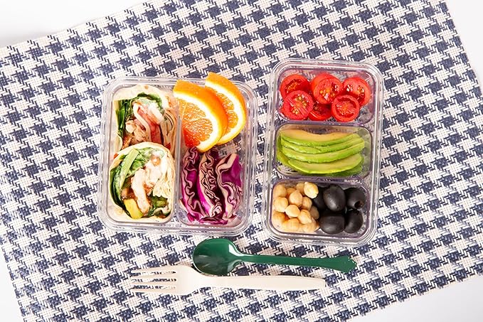 Airtight Food Storage Container with Lid(26.4 oz, 2 Removable Boxes) - Tritan 100% | BPA-Free | Candy and Nuts Organizer| Fruits, Vegetables, Snacks | Travel, Party and Picnic | Meal Prep| Lunch box
